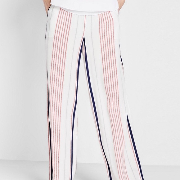 EXPRESS Mid Rise Stripe Light Weight  Wide Leg Dress Pant Trousers ⭐️ - Picture 4 of 5